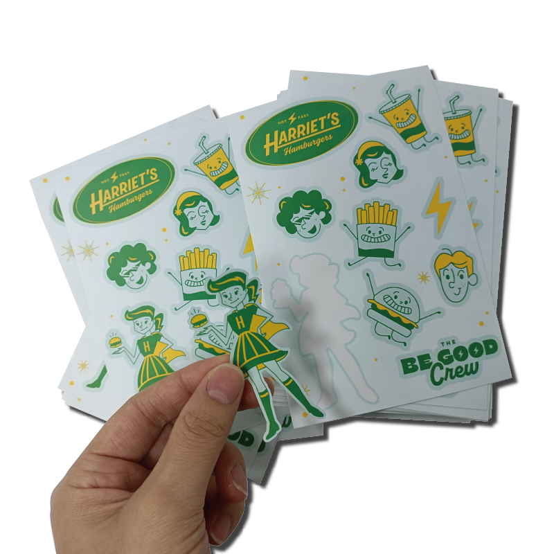 Matte self adhesive kiss cut stickers custom waterproof vinyl cartoon caompany logo labels for promotion