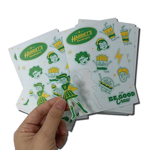 Matte self adhesive kiss cut stickers custom waterproof vinyl cartoon caompany logo labels for promotion